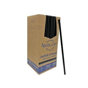 Regular Paper Straw 6mm Black 2500 Pcs Per Box