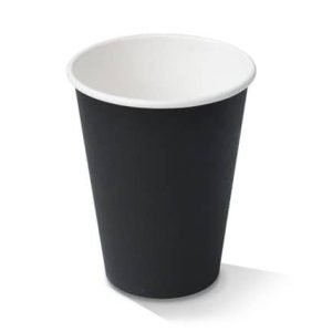 12oz Paper Cup Black Single wall - 1000 Pcs per Box