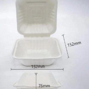 6' Sugarcane Burger box 450ml - 400 Pcs Per Box