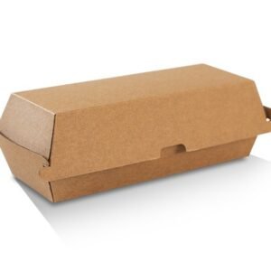 Brown Kraft Hot Dog Box with Lid 200 Pcs per Box