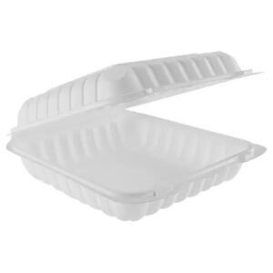 Reusable 3Compartment Dinner Clamshell - 150 Pcs Per Box